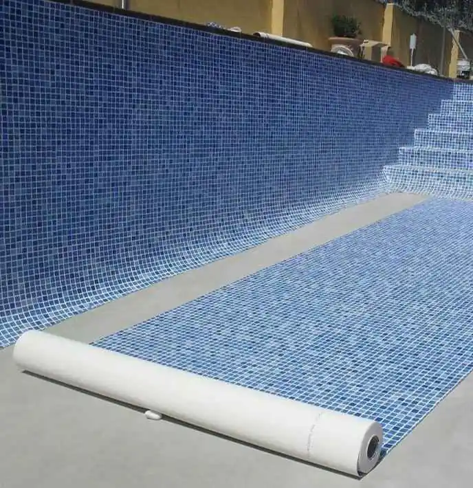 Lámina armada piscina PVC en color azul para revestimiento impermeable